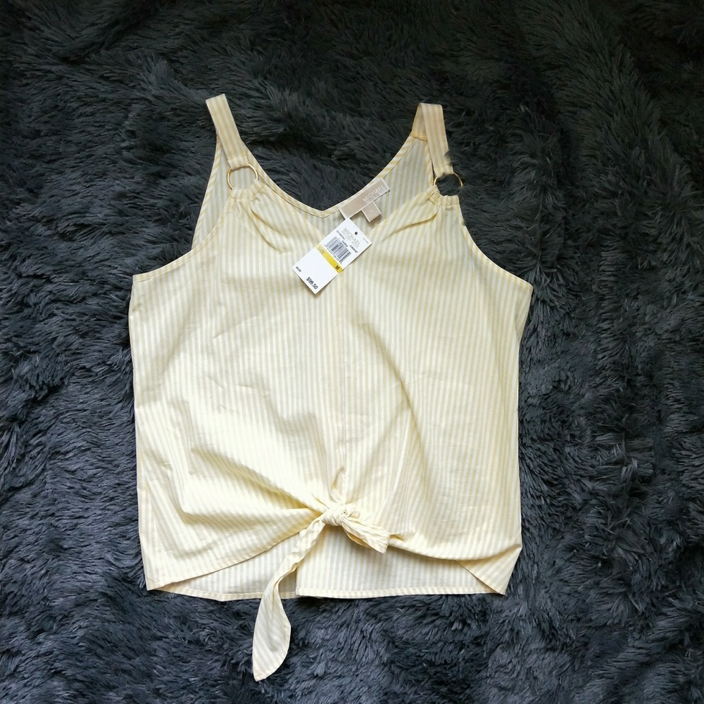 B Michael kors cute stripe top tank with front tie